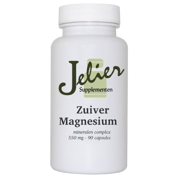Jelier Supplementen, Magnesium, minerale complex, 550 mg, 90 capsules.